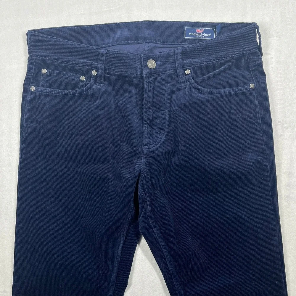 Vineyard Vines Corduroy Pants Mens 32x30 Navy Blue Slim Straight 1P001203 Preppy